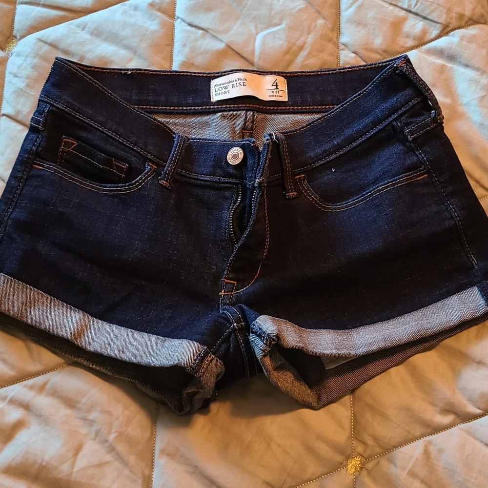 Abercrombie & Fitch Dark Blue Jean Shorts